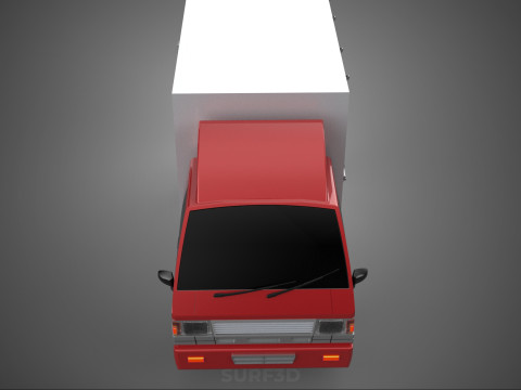 CARGO BOX TRUCK PICKUP FREIGHT CUBE VAN CAR COURIER PARCEL CARRY 3D 模型