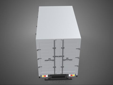 CARGO BOX TRUCK PICKUP FREIGHT CUBE VAN CAR COURIER PARCEL CARRY 3D 模型