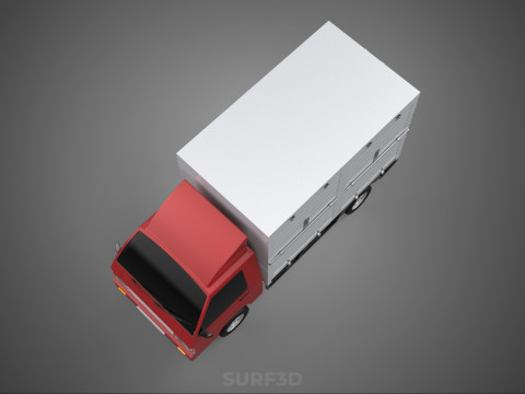 CARGO BOX TRUCK PICKUP FREIGHT CUBE VAN CAR COURIER PARCEL CARRY 3D 模型