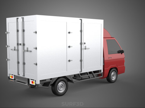 CARGO BOX TRUCK PICKUP FREIGHT CUBE VAN CAR COURIER PARCEL CARRY 3D 模型