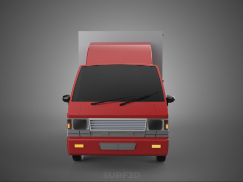 CARGO BOX TRUCK PICKUP FREIGHT CUBE VAN CAR COURIER PARCEL CARRY 3D 模型