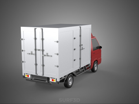 CARGO BOX TRUCK PICKUP FREIGHT CUBE VAN CAR COURIER PARCEL CARRY 3D 模型