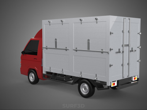 CARGO BOX TRUCK PICKUP FREIGHT CUBE VAN CAR COURIER PARCEL CARRY 3D 模型