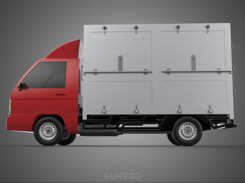 CARGO BOX TRUCK PICKUP FREIGHT CUBE VAN CAR COURIER PARCEL CARRY 3D 模型