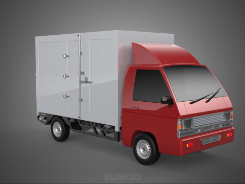 CARGO BOX TRUCK PICKUP FREIGHT CUBE VAN CAR COURIER PARCEL CARRY 3D 模型