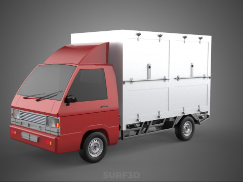 CARGO BOX TRUCK PICKUP FREIGHT CUBE VAN CAR COURIER PARCEL CARRY 3D 模型