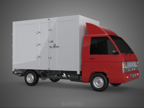 CARGO BOX TRUCK PICKUP FREIGHT CUBE VAN CAR COURIER PARCEL CARRY 3D 模型