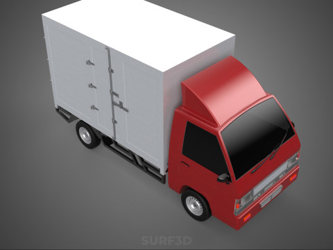 CARGO BOX TRUCK PICKUP FREIGHT CUBE VAN CAR COURIER PARCEL CARRY 3D 模型