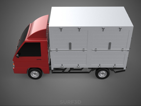CARGO BOX TRUCK PICKUP FREIGHT CUBE VAN CAR COURIER PARCEL CARRY 3D 模型