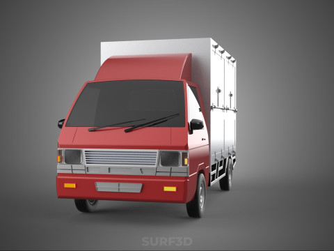 CARGO BOX TRUCK PICKUP FREIGHT CUBE VAN CAR COURIER PARCEL CARRY 3D 模型