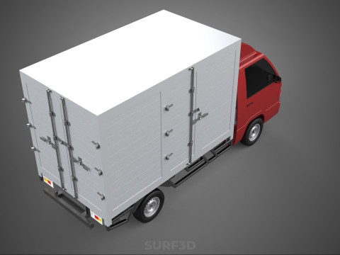 CARGO BOX TRUCK PICKUP FREIGHT CUBE VAN CAR COURIER PARCEL CARRY 3D 模型