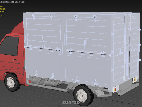CARGO BOX TRUCK PICKUP FREIGHT CUBE VAN CAR COURIER PARCEL CARRY 3D 模型