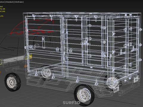 CARGO BOX TRUCK PICKUP FREIGHT CUBE VAN CAR COURIER PARCEL CARRY 3D 模型