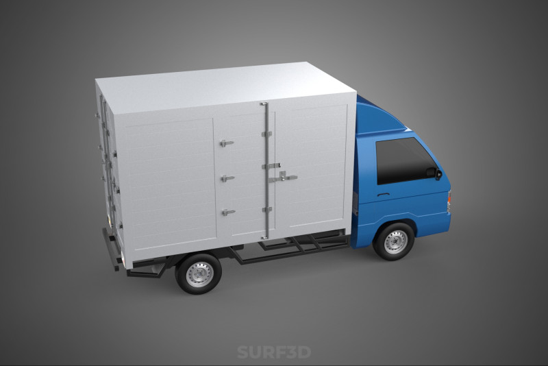 GENERIC BOX TRUCK CUBE VAN PICKUP CAR VEHICLE CARGO LORRY WAGON 3D Model .c4d .max .obj .3ds .fbx .stl .blend 