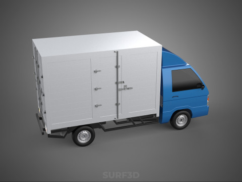GENERIC BOX TRUCK CUBE VAN PICKUP CAR VEHICLE CARGO LORRY WAGON 3D Modell