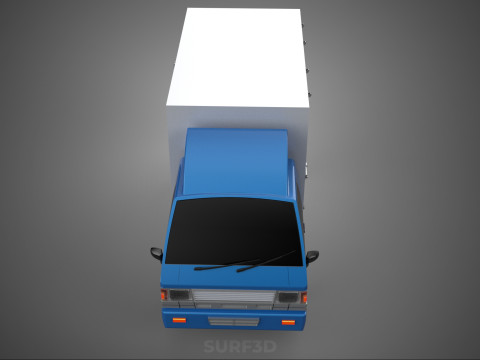 GENERIC BOX TRUCK CUBE VAN PICKUP CAR VEHICLE CARGO LORRY WAGON 3D Model