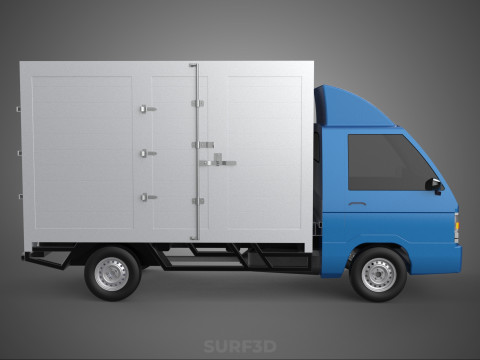 GENERIC BOX TRUCK CUBE VAN PICKUP CAR VEHICLE CARGO LORRY WAGON 3D Model