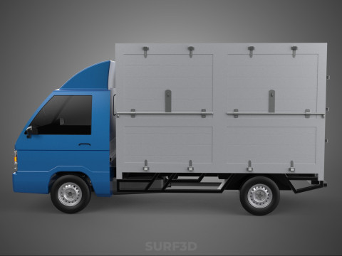 GENERIC BOX TRUCK CUBE VAN PICKUP CAR VEHICLE CARGO LORRY WAGON 3D Model