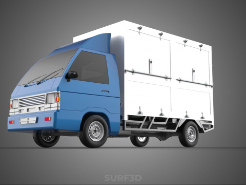 GENERIC BOX TRUCK CUBE VAN PICKUP CAR VEHICLE CARGO LORRY WAGON 3D Model