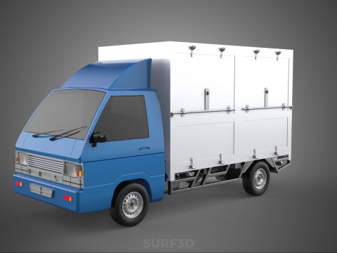 GENERIC BOX TRUCK CUBE VAN PICKUP CAR VEHICLE CARGO LORRY WAGON 3D Model