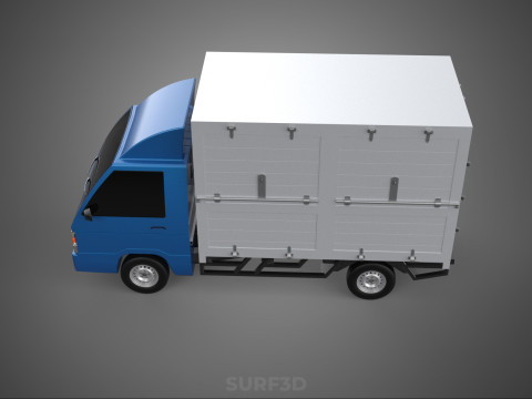 GENERIC BOX TRUCK CUBE VAN PICKUP CAR VEHICLE CARGO LORRY WAGON 3D Model