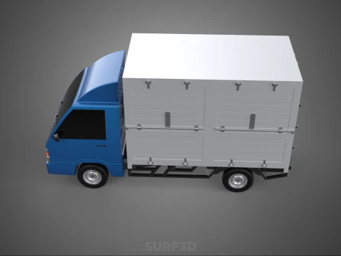 GENERIC BOX TRUCK CUBE VAN PICKUP CAR VEHICLE CARGO LORRY WAGON 3D Model