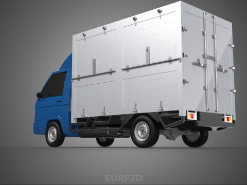 GENERIC BOX TRUCK CUBE VAN PICKUP CAR VEHICLE CARGO LORRY WAGON 3D Model