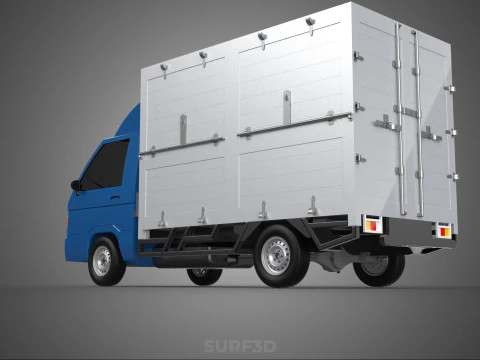 GENERIC BOX TRUCK CUBE VAN PICKUP CAR VEHICLE CARGO LORRY WAGON 3D Model