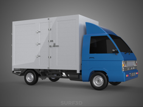 GENERIC BOX TRUCK CUBE VAN PICKUP CAR VEHICLE CARGO LORRY WAGON 3D Model