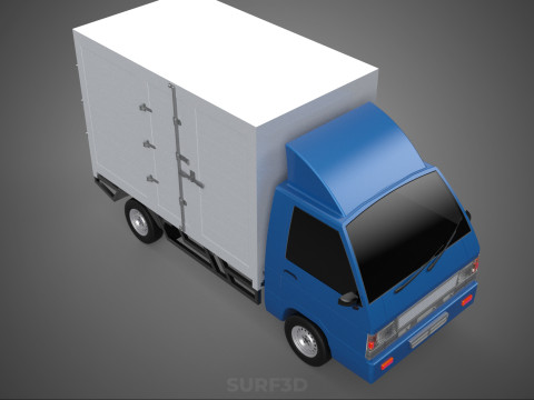 GENERIC BOX TRUCK CUBE VAN PICKUP CAR VEHICLE CARGO LORRY WAGON 3D Model