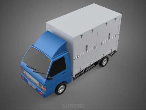 GENERIC BOX TRUCK CUBE VAN PICKUP CAR VEHICLE CARGO LORRY WAGON 3D Model