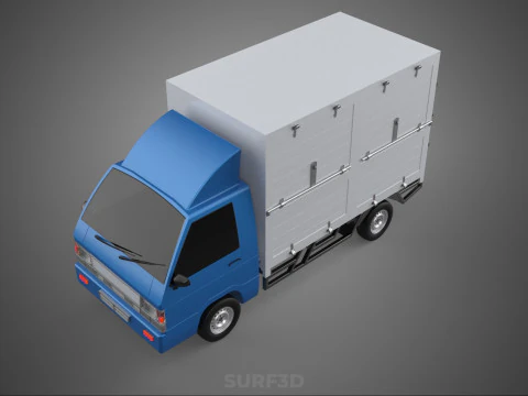 GENERIC BOX TRUCK CUBE VAN PICKUP CAR VEHICLE CARGO LORRY WAGON 3D Model