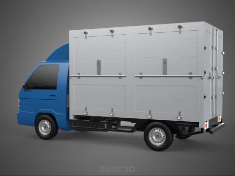GENERIC BOX TRUCK CUBE VAN PICKUP CAR VEHICLE CARGO LORRY WAGON 3D Model
