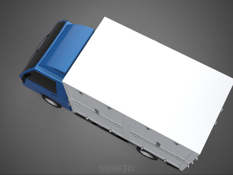 GENERIC BOX TRUCK CUBE VAN PICKUP CAR VEHICLE CARGO LORRY WAGON 3D Model