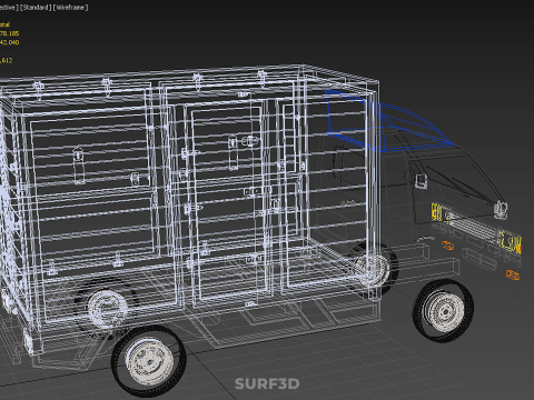 GENERIC BOX TRUCK CUBE VAN PICKUP CAR VEHICLE CARGO LORRY WAGON 3D Model