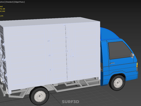 GENERIC BOX TRUCK CUBE VAN PICKUP CAR VEHICLE CARGO LORRY WAGON 3D Model