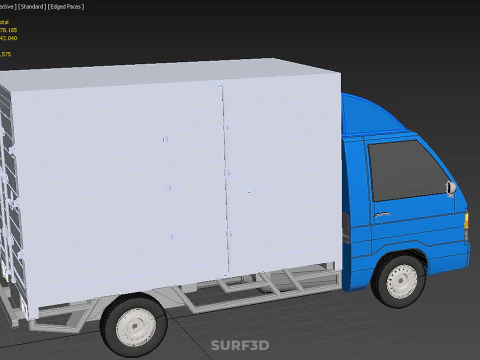 GENERIC BOX TRUCK CUBE VAN PICKUP CAR VEHICLE CARGO LORRY WAGON 3D Model