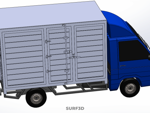 GENERIC BOX TRUCK CUBE VAN PICKUP CAR VEHICLE CARGO LORRY WAGON 3D Model