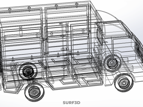 GENERIC BOX TRUCK CUBE VAN PICKUP CAR VEHICLE CARGO LORRY WAGON 3D Model