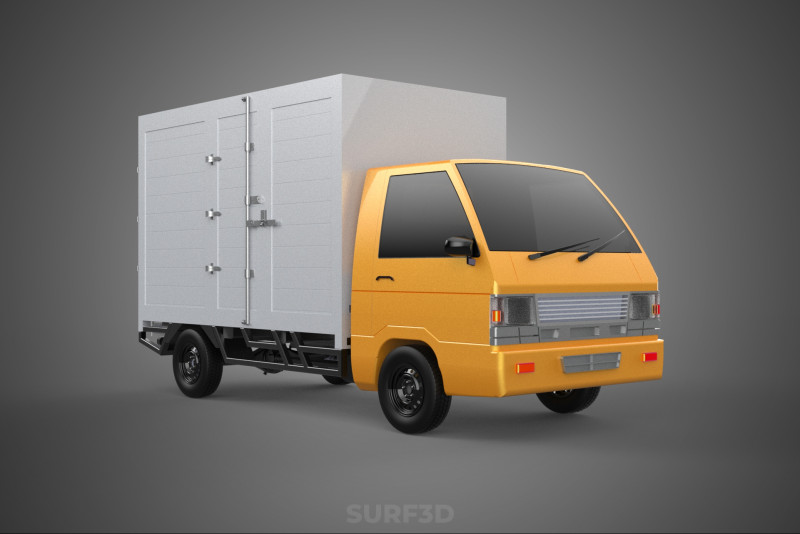 CANTER STORE SHOP BOX TRUCK DELIVERY PICKUP CARGO LORRY WAGON 3Dモデル .c4d .max .obj .3ds .fbx .stl .blend