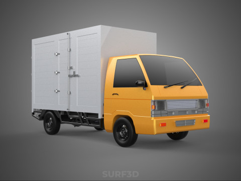 CANTER STORE SHOP BOX TRUCK DELIVERY PICKUP CARGO LORRY WAGON Modèle 3D