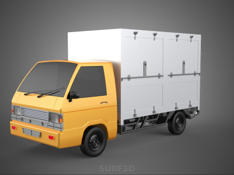 CANTER STORE SHOP BOX TRUCK DELIVERY PICKUP CARGO LORRY WAGON 3Dモデル