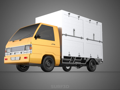 CANTER STORE SHOP BOX TRUCK DELIVERY PICKUP CARGO LORRY WAGON 3Dモデル