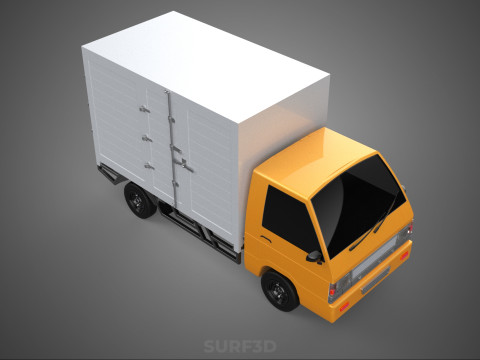 CANTER STORE SHOP BOX TRUCK DELIVERY PICKUP CARGO LORRY WAGON 3Dモデル