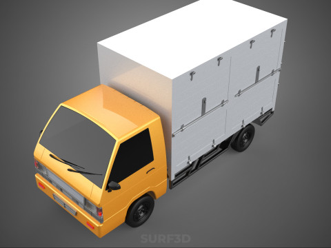 CANTER STORE SHOP BOX TRUCK DELIVERY PICKUP CARGO LORRY WAGON 3Dモデル