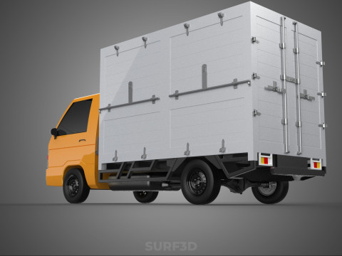 CANTER STORE SHOP BOX TRUCK DELIVERY PICKUP CARGO LORRY WAGON 3Dモデル