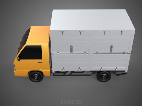 CANTER STORE SHOP BOX TRUCK DELIVERY PICKUP CARGO LORRY WAGON 3Dモデル