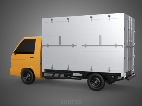 CANTER STORE SHOP BOX TRUCK DELIVERY PICKUP CARGO LORRY WAGON 3Dモデル