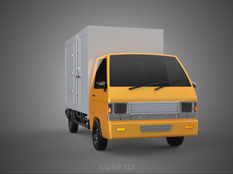 CANTER STORE SHOP BOX TRUCK DELIVERY PICKUP CARGO LORRY WAGON 3Dモデル