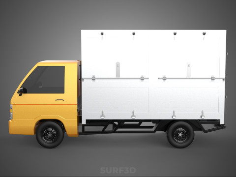 CANTER STORE SHOP BOX TRUCK DELIVERY PICKUP CARGO LORRY WAGON 3Dモデル
